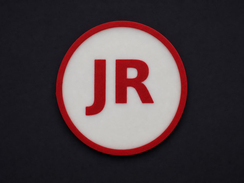 3D-printed round drink coaster with a red JR monogram on a translucent Cotton White base