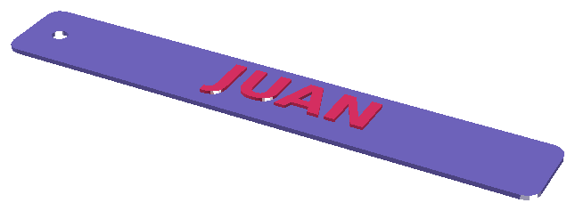 Slim two-color 3D-printed bookmark with a contrasting raised name